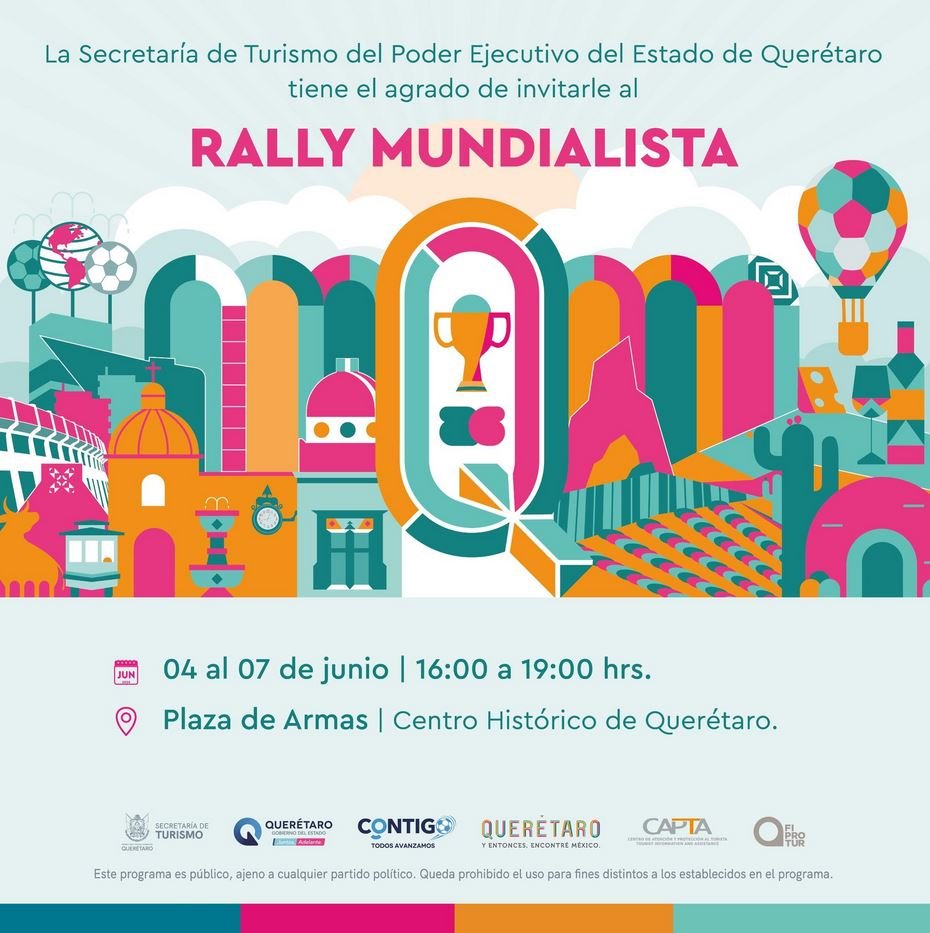 Querétaro se llena de ambiente futbolero con el Rally Mundialista en Plaza de Armas
