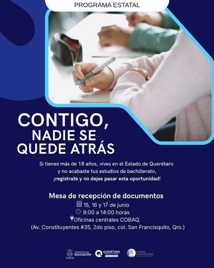 COBAQ habilita mesas de registro para el programa “Contigo, Nadie se Quede Atrás”